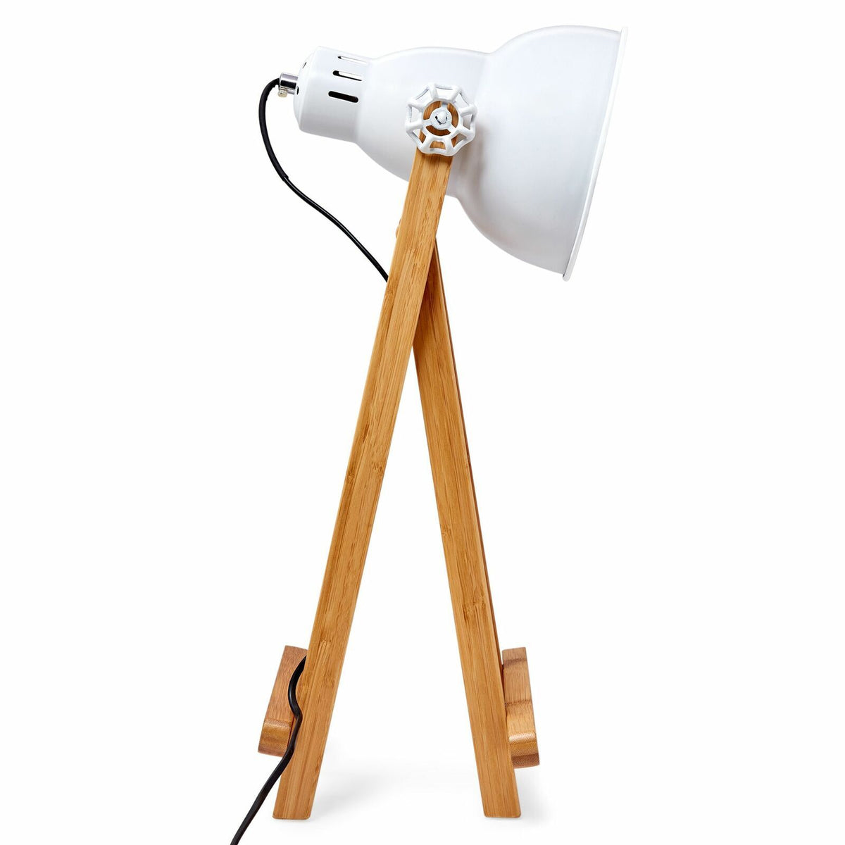 61cm Bamboo Easel Table Lamp | Modern Scandi Designer Desk Light | Bedroom/Office