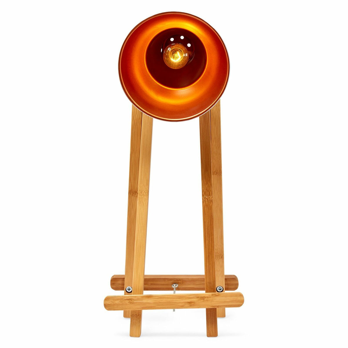 61cm Bamboo Easel Table Lamp | Modern Scandi Designer Desk Light | Bedroom/Office