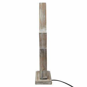 33cm Bamboo Star LED Table Lamp | Modern Bedside Light | Antique Timber Finish