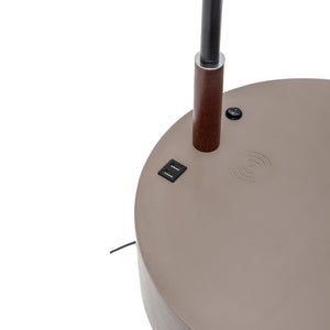 Florence Tripod Lamp with Shelf Storage Drawer | Bedside Table Light with USB Charger