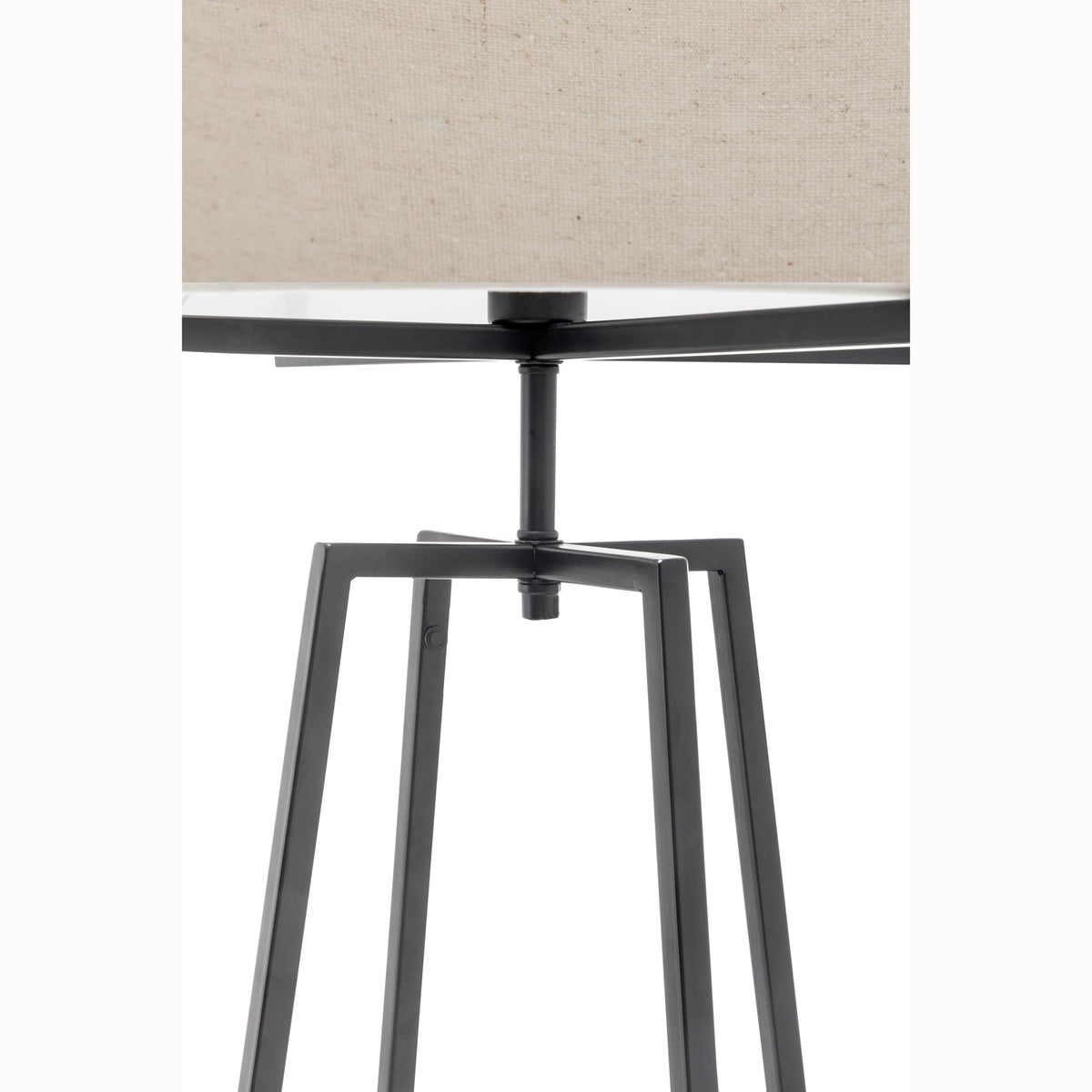 Modern Dimmable Floor Lamp | Linen Shade | Designer Bedroom Lighting | Matte Black