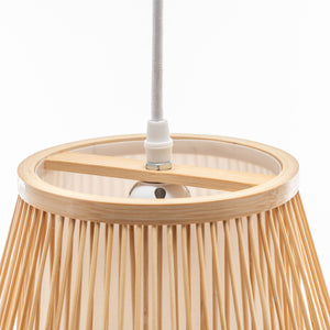 Natural Woven Bamboo Empire Pendant Lamp | Hanging Light Bell Shade | Boho Tropical Style