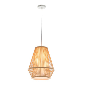 Natural Woven Bamboo Empire Pendant Lamp | Hanging Light Bell Shade | Boho Tropical Style