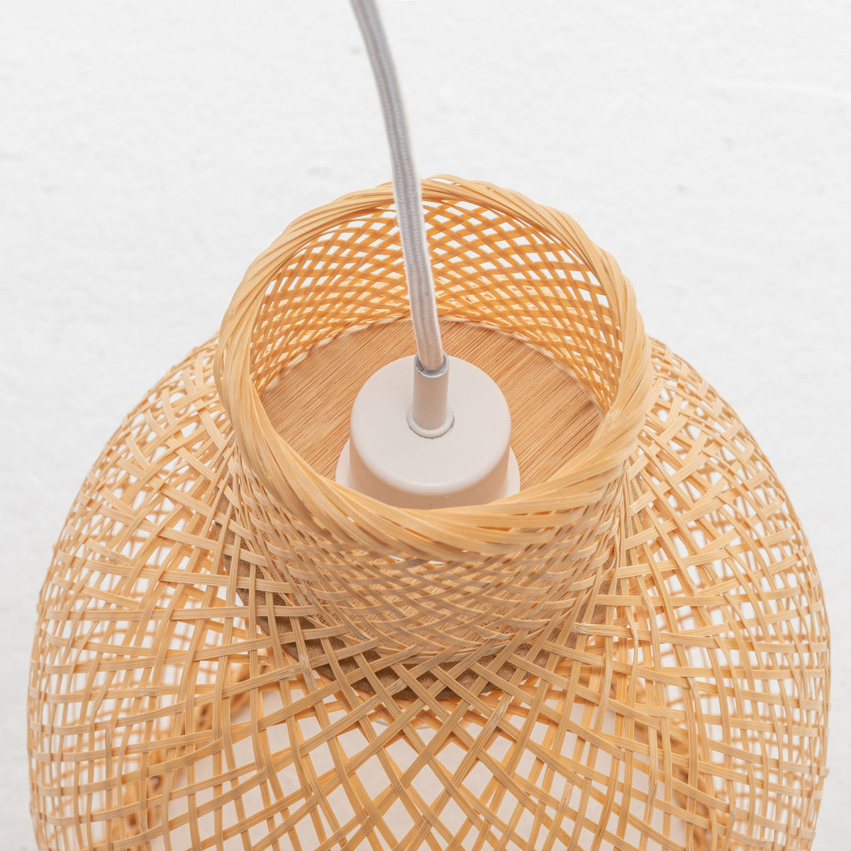 Natural Woven Bamboo Cone Pendant Lamp | Hanging Light Bell Shade | Boho Tropical Style