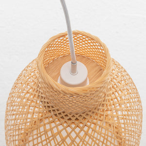 Natural Woven Bamboo Cone Pendant Lamp | Hanging Light Bell Shade | Boho Tropical Style