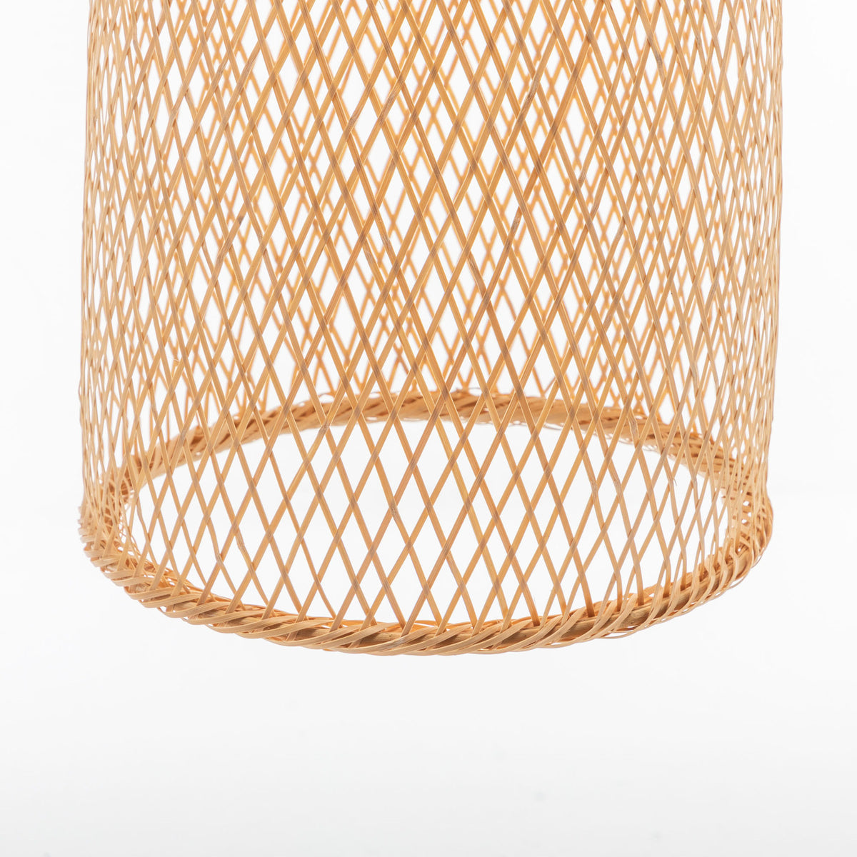 Natural Woven Bamboo Cone Pendant Lamp | Hanging Light Bell Shade | Boho Tropical Style
