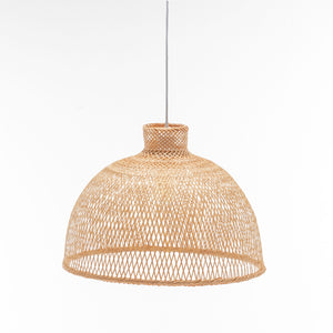 Natural Handwoven Bamboo Dome Pendant Lamp | Hanging Light | Rattan Style
