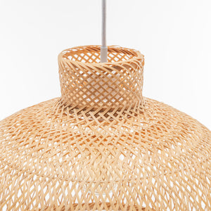 Natural Handwoven Bamboo Dome Pendant Lamp | Hanging Light | Rattan Style