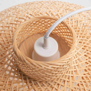 Natural Handwoven Bamboo Dome Pendant Lamp | Hanging Light | Rattan Style