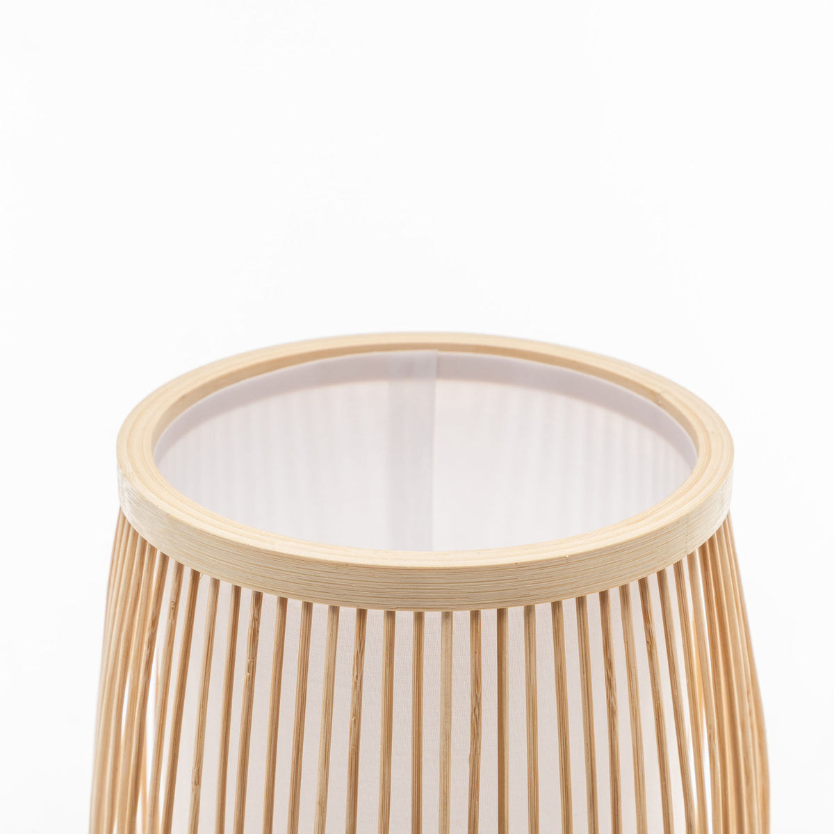 Natural Woven Bamboo Cylinder Table Lamp | Boho Tropical Coastal Light Shade