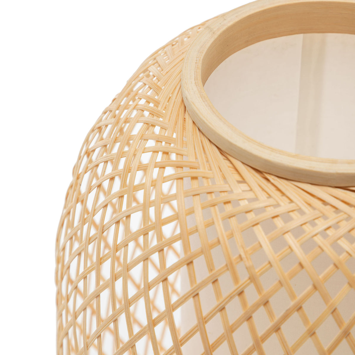 Natural Woven Bamboo Oval Table Lamp | Boho Tropical Coastal Light Shade