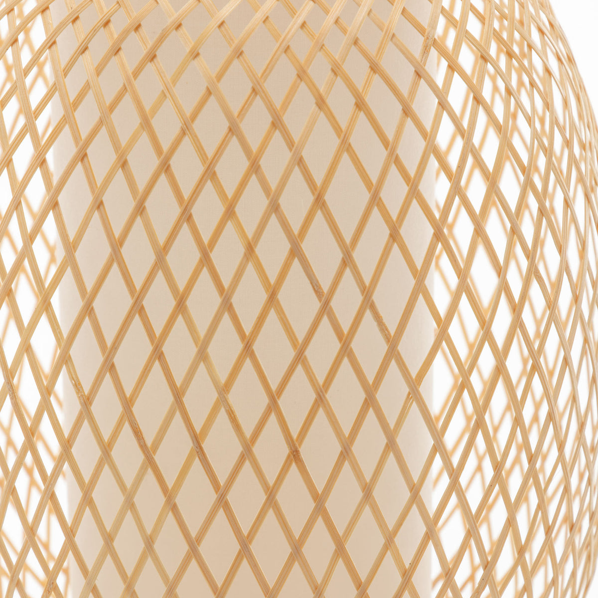 Natural Woven Bamboo Oval Table Lamp | Boho Tropical Coastal Light Shade