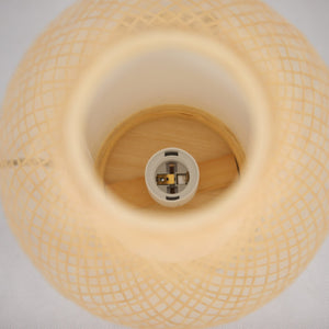 Natural Woven Bamboo Oval Table Lamp | Boho Tropical Coastal Light Shade
