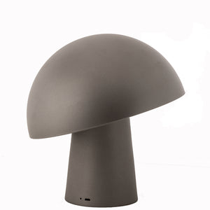 LED Cordless Mushroom Table Lamp | USB Rechargeable Dimming Night Light | Steel Grey