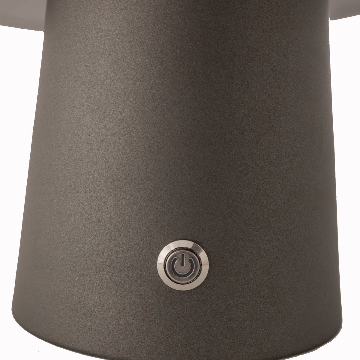LED Cordless Mushroom Table Lamp | USB Rechargeable Dimming Night Light | Steel Grey
