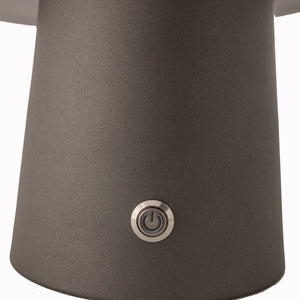 LED Cordless Mushroom Table Lamp | USB Rechargeable Dimming Night Light | Steel Grey