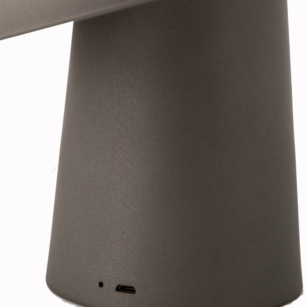 LED Cordless Mushroom Table Lamp | USB Rechargeable Dimming Night Light | Steel Grey