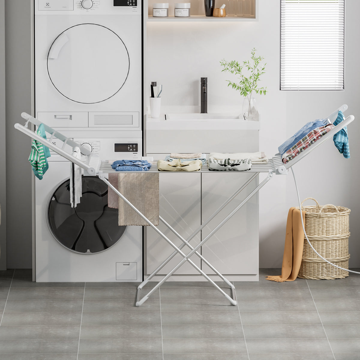 Electric Airer Heated Foldable Clothes Dryer | Drying Indoor Folding Rack
