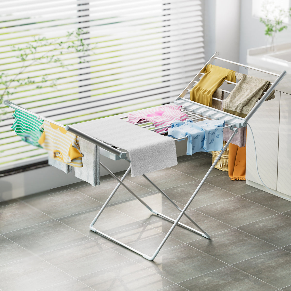 Electric Airer Heated Foldable Clothes Dryer | Drying Indoor Folding Rack