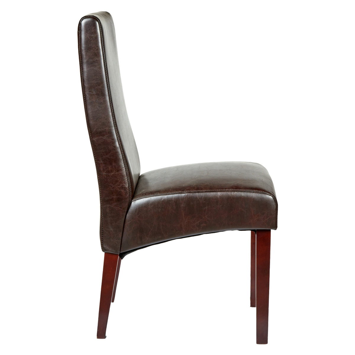 Rome Leather Dining Chairs | Set of 2 | Brown | Wood Frame | Durable Seat for Kitchen & Café
