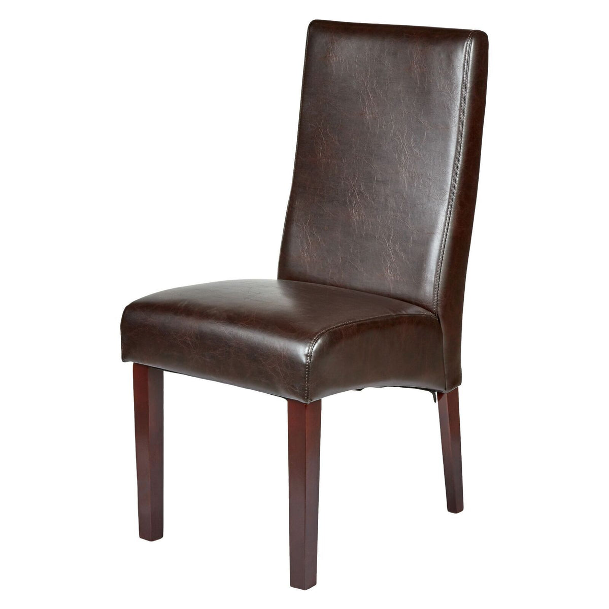 Rome Leather Dining Chairs | Set of 2 | Brown | Wood Frame | Durable Seat for Kitchen & Café
