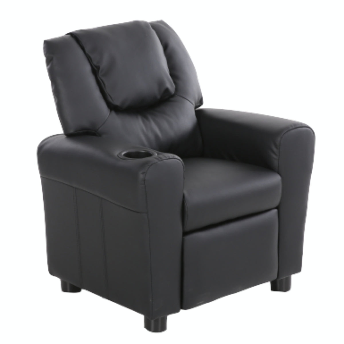 Oliver Kids Recliner Chair Sofa | Children Lounge Couch PU Armchair | Black