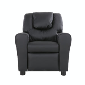 Oliver Kids Recliner Chair Sofa | Children Lounge Couch PU Armchair | Black