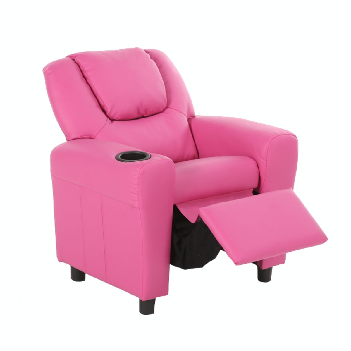 Oliver Kids Recliner Chair Sofa | Children Lounge Couch PU Armchair | Pink