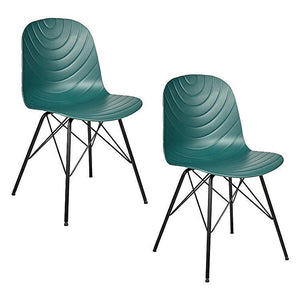 Set of 2 Modern Republica Dining Chairs | Office Furniture | Scandi Dark Green