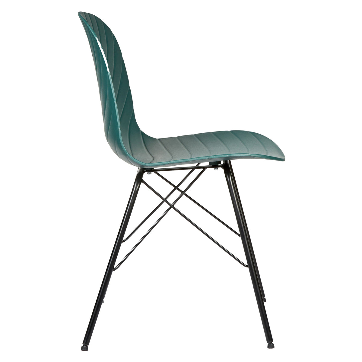 Set of 4 Modern Republica Dining Chairs | Office Furniture | Scandi Dark Green