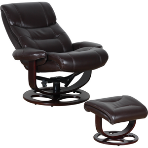 Julio Faux Leather Premium Reclining Lounge Arm Chair | Ottoman Swivel Sofa