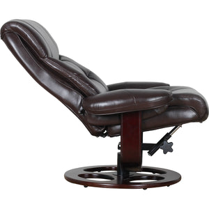 Julio Faux Leather Premium Reclining Lounge Arm Chair | Ottoman Swivel Sofa