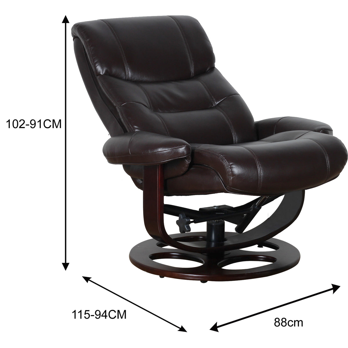 Julio Faux Leather Premium Reclining Lounge Arm Chair | Ottoman Swivel Sofa