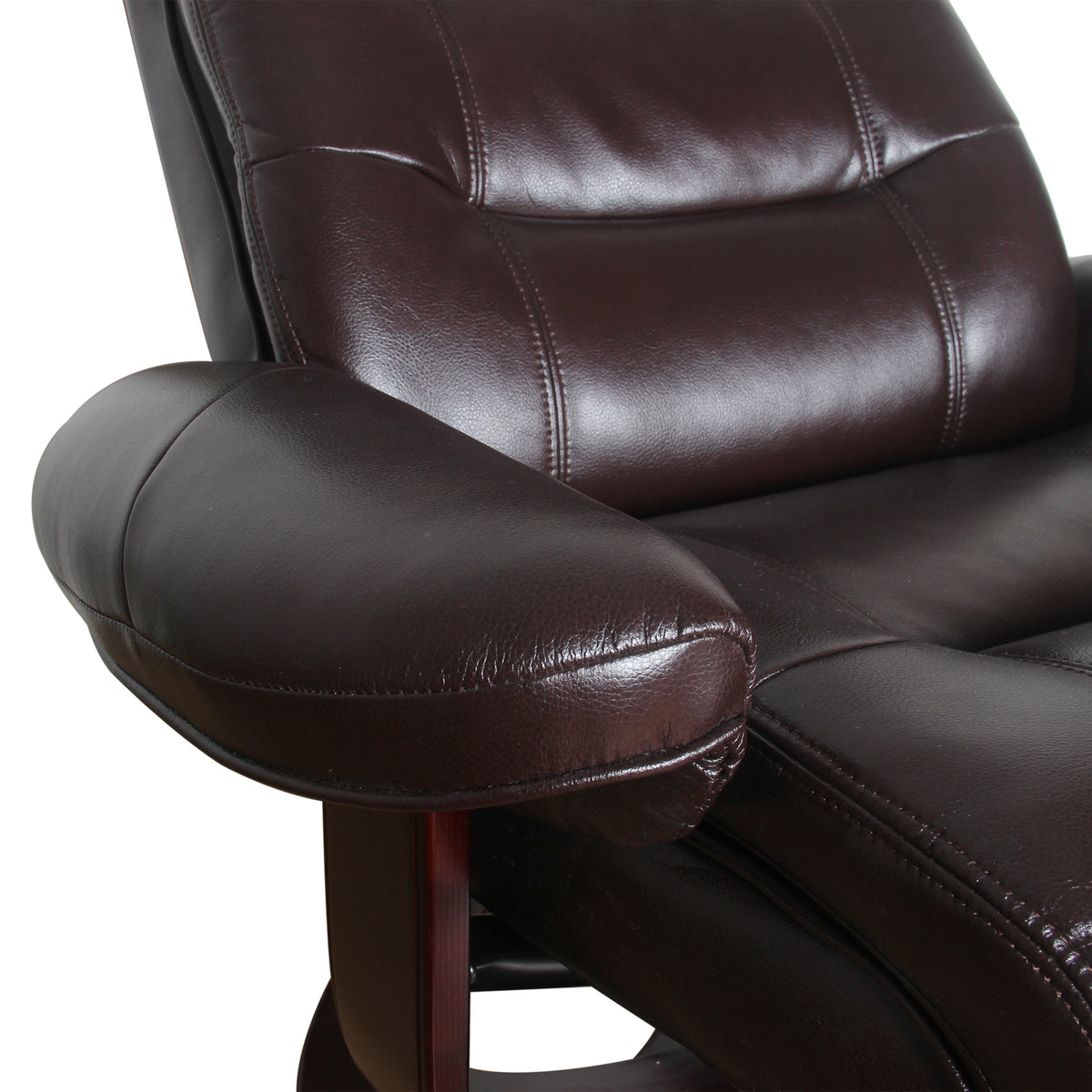 Julio Faux Leather Premium Reclining Lounge Arm Chair | Ottoman Swivel Sofa