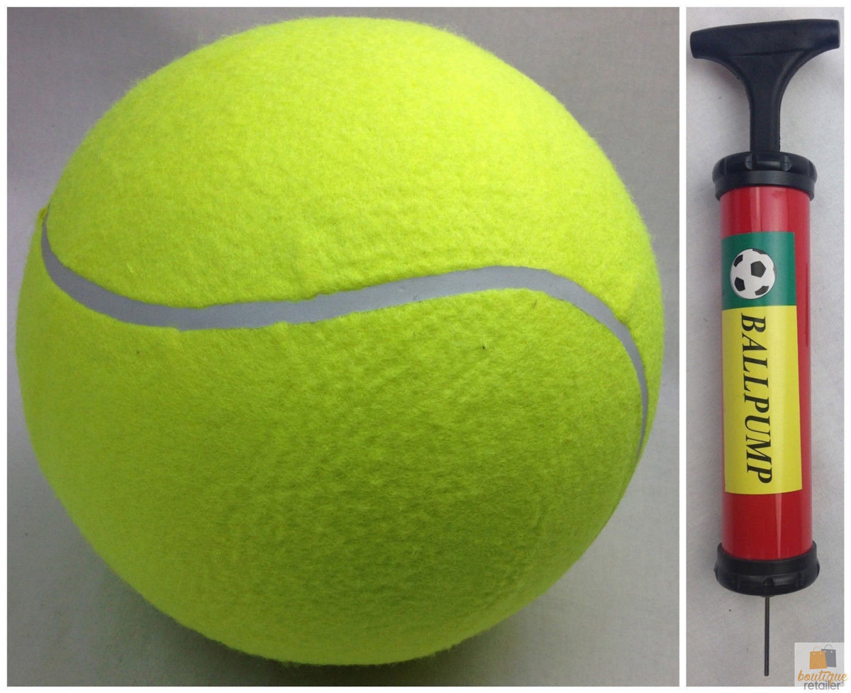 10" Giant Tennis Ball | with Ball Pump | Air Inflator for Autographs & Signatures