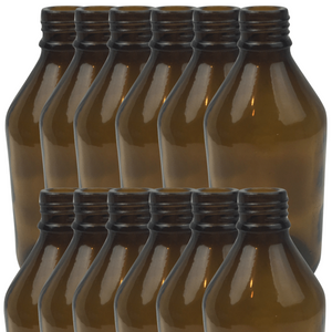 12x Amber Glass Bottles | 600ml | Cosmetic & Essential Oil Storage | Multipurpose Use