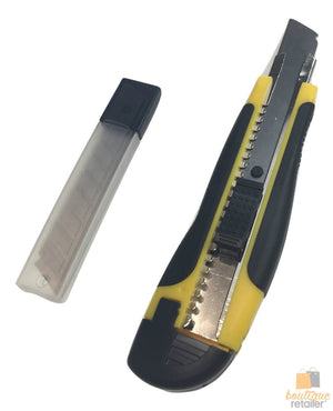 Box Cutters | 3x Pack | 18mm Retractable Snap-Off Razor | Durable Bulk Utility Knives