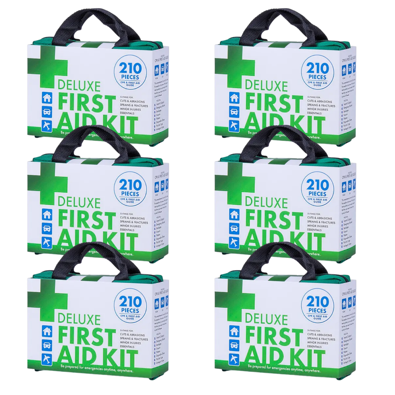 6x 210PCS | EMERGENCY FIRST AID KIT | Medical Travel Set | Workplace Office | ARTG BULK