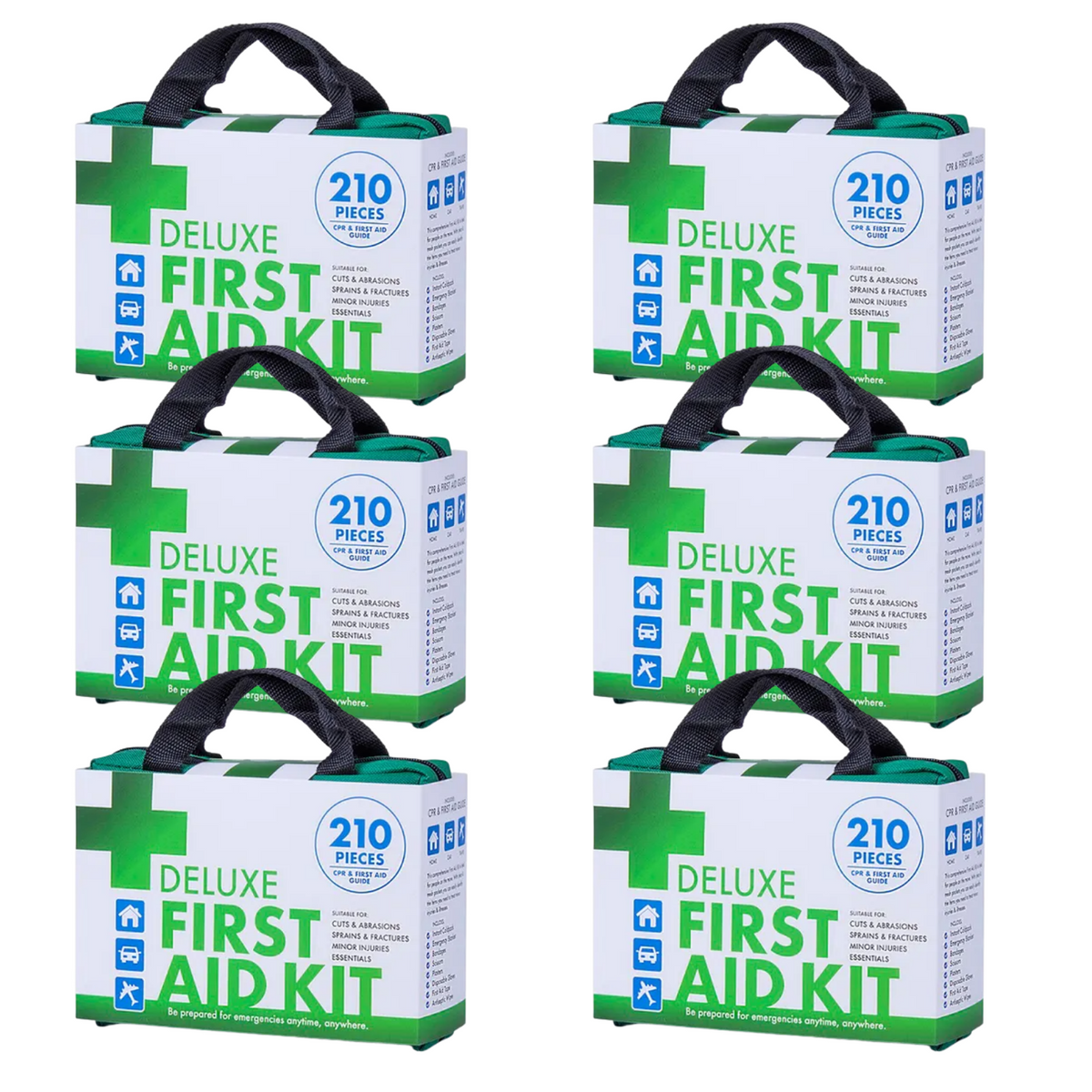6x 210PCS | EMERGENCY FIRST AID KIT | Medical Travel Set | Workplace Office | ARTG BULK