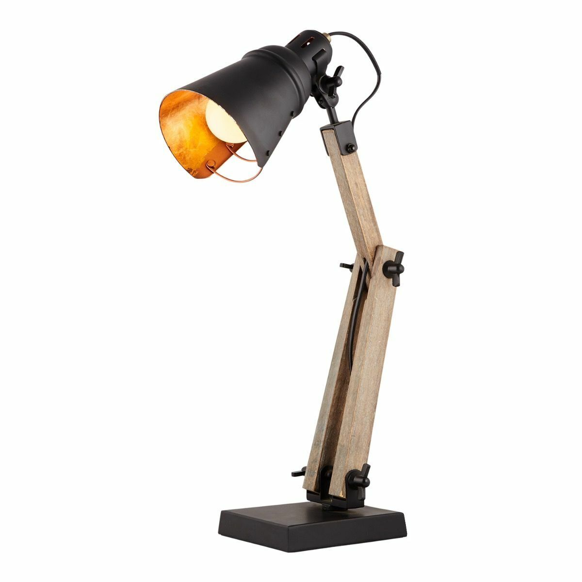 Scandi Modern Natural Wooden Table Lamp | Rustic Retro Designer Vintage Light