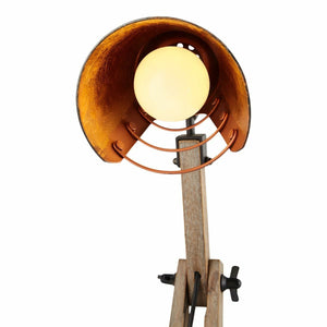 Scandi Modern Natural Wooden Table Lamp | Rustic Retro Designer Vintage Light