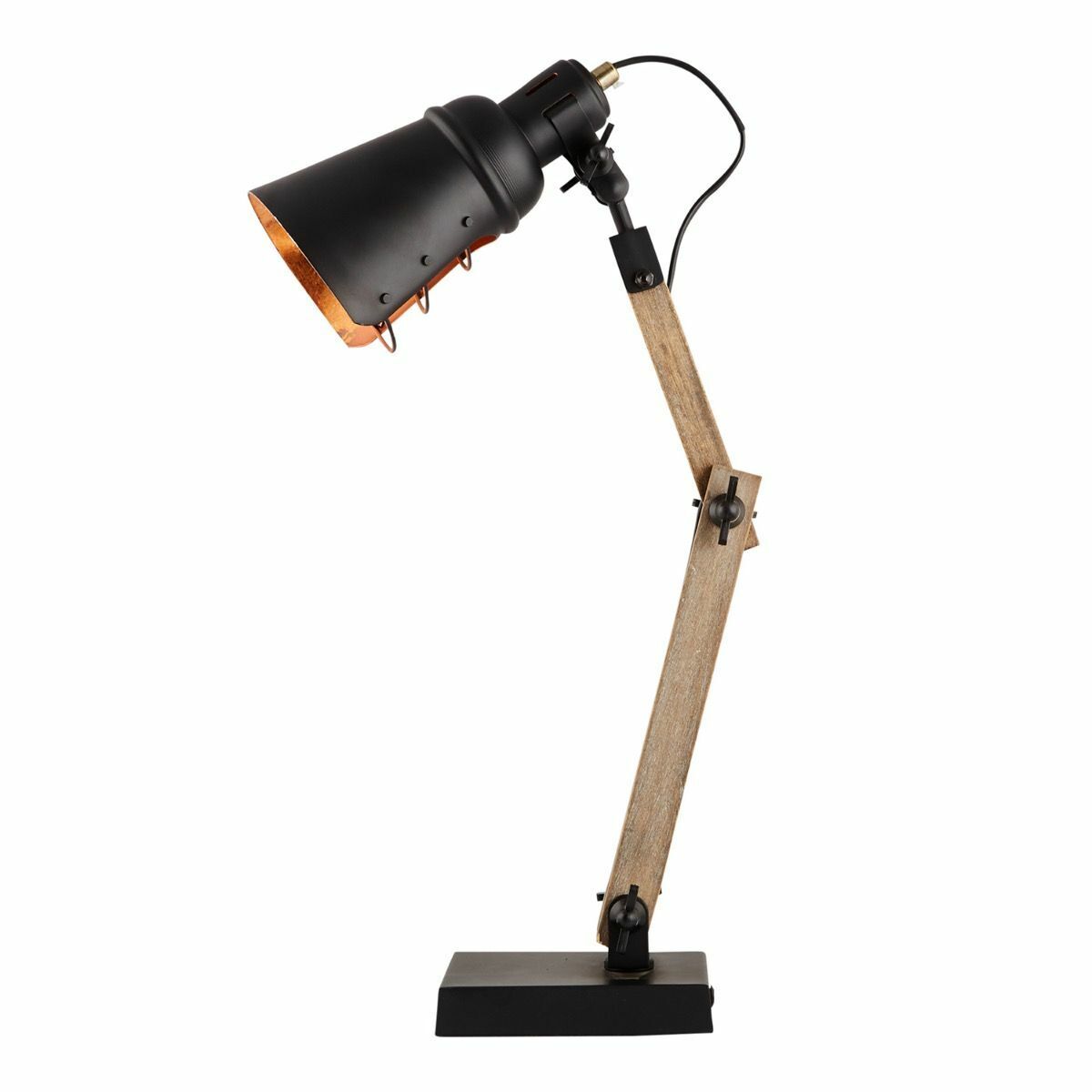 Scandi Modern Natural Wooden Table Lamp | Rustic Retro Designer Vintage Light