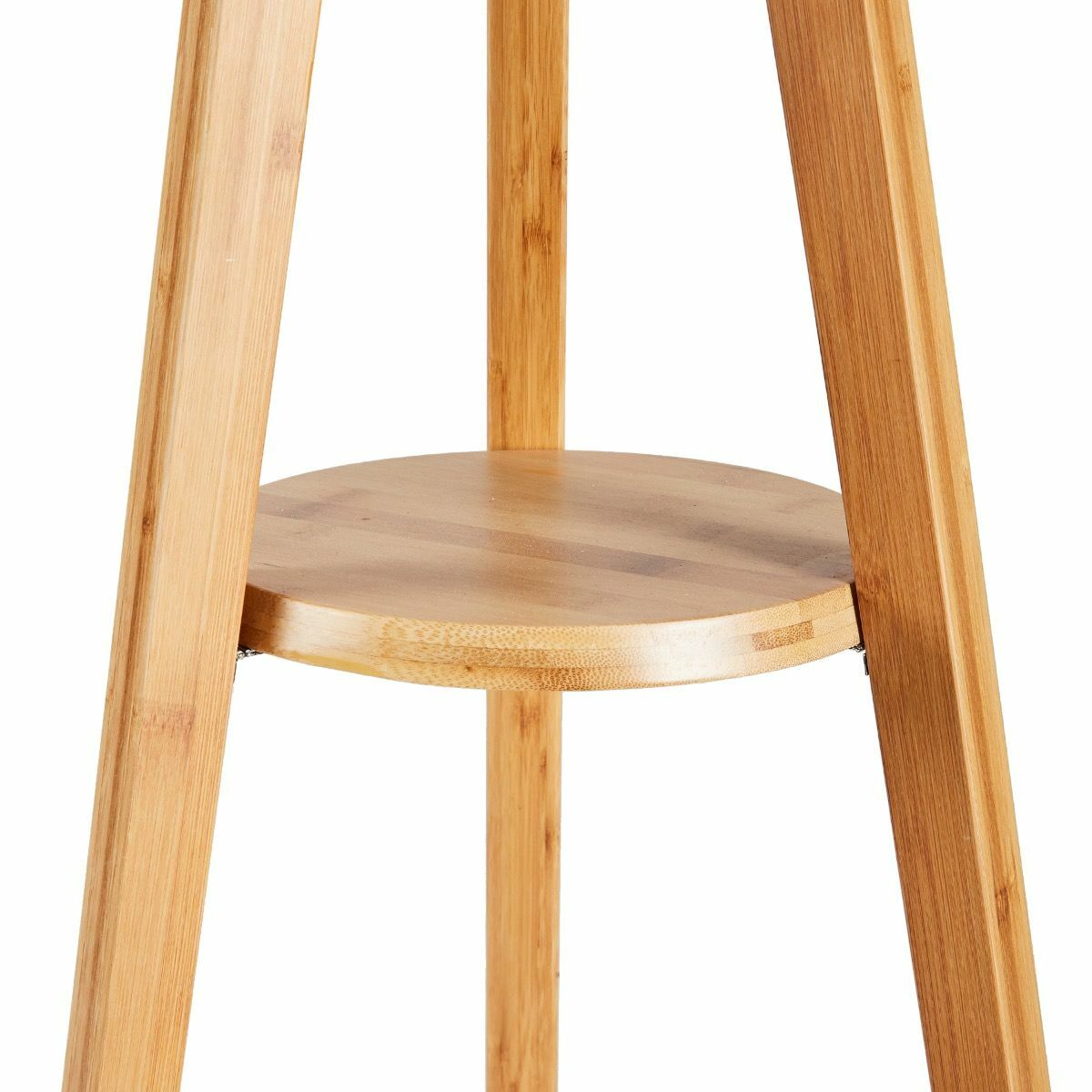Large Bamboo Tripod Floor Lamp | Linen Shade | Modern Vintage Wooden Scandi Light