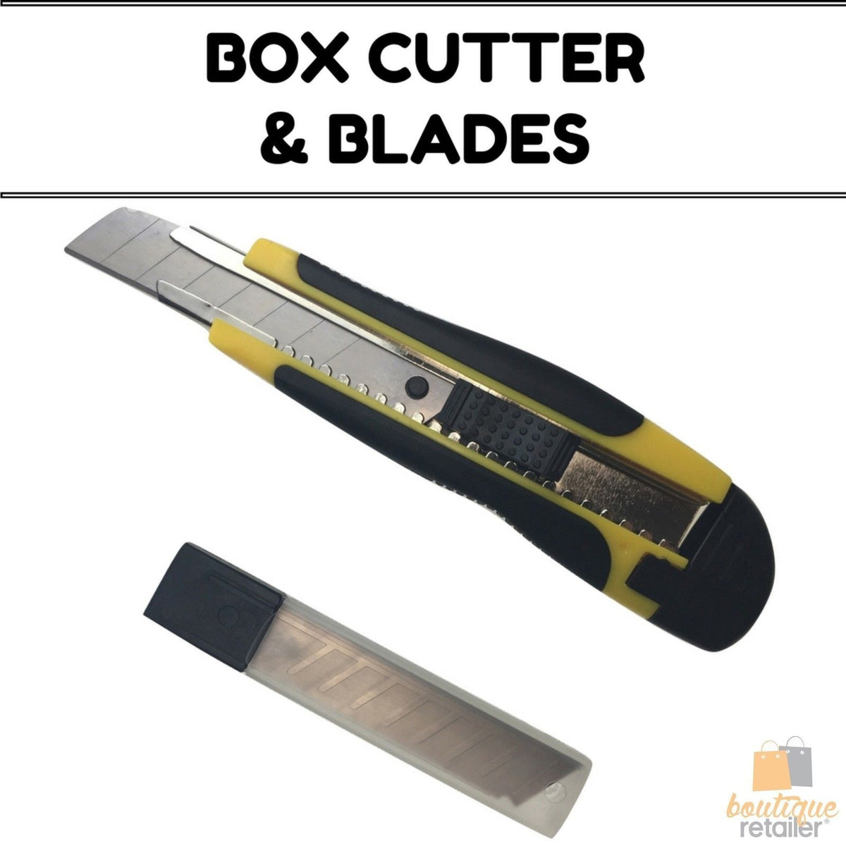 Box Cutter & Blades | 18mm Retractable Snap-Off Razor | Durable Utility Knife Opener