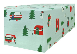 Queen Luxury 100% Cotton Flannelette Fitted Bed Sheet | Flannel | Trees/Caravan