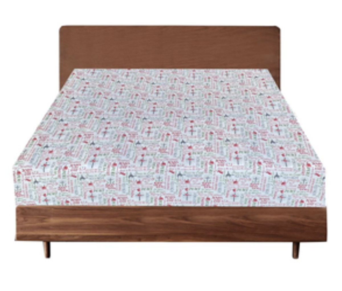 Queen Luxury 100% Cotton Flannelette Fitted Bed Sheet | Xmas Flannel | Christmas