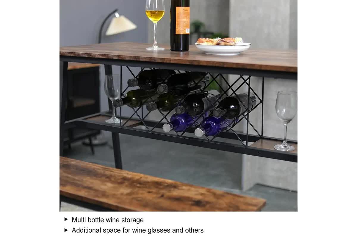Viviendo Dining Table | Bar Table | Wine Storage Rack | Industrial Style