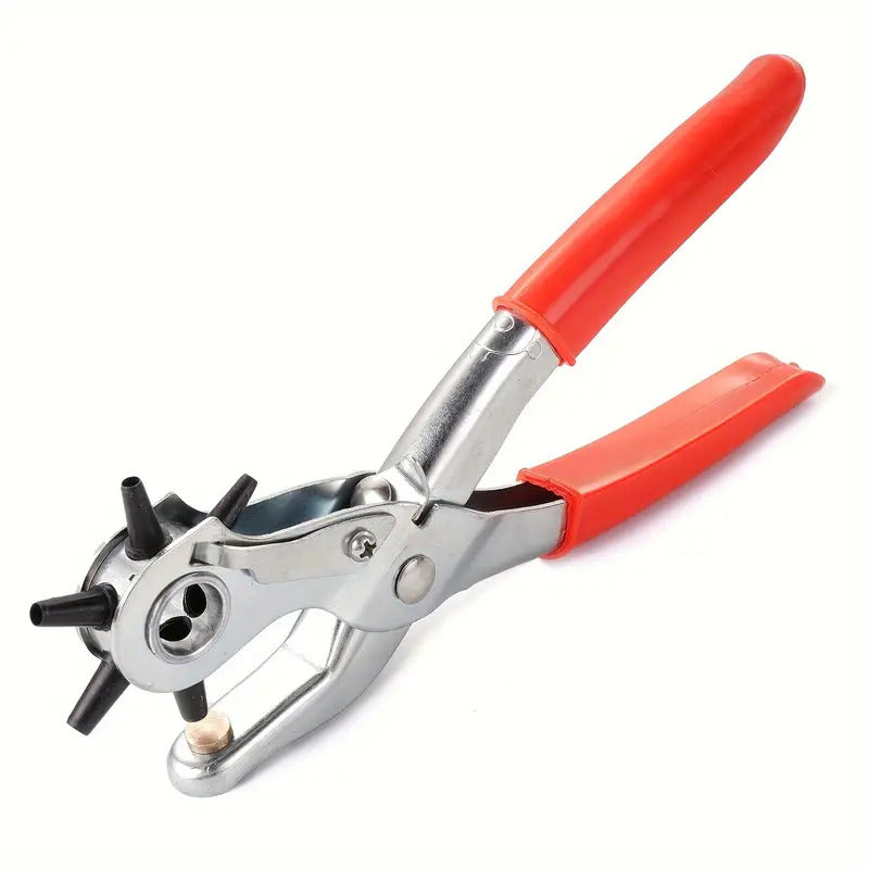 Leather Belt Hole Punch Tool | Multi-Size Revolving Eyelet Puncher | Handcraft Plier