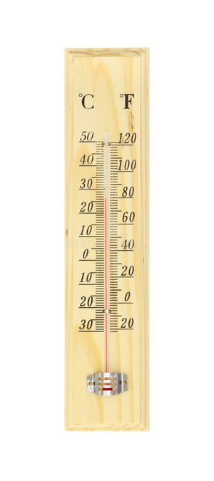 Wooden Thermometer | 27cm | Indoor & Outdoor | Glass Tube | Wall Hanging Room Sensor