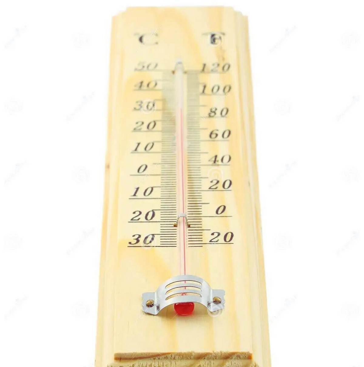 Wooden Thermometer | 27cm | Indoor & Outdoor | Glass Tube | Wall Hanging Room Sensor